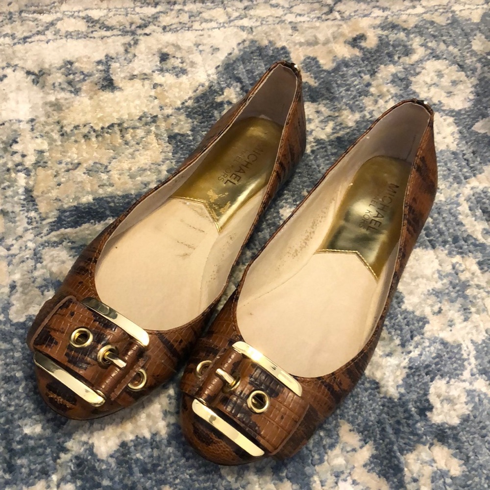 Michael Kors Brown Alligator Leather Flats